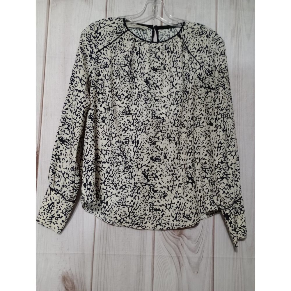 Zara Blouse Ladies Small Black and White